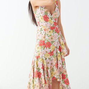 Midi Wrap Dress Floral Sleeveless